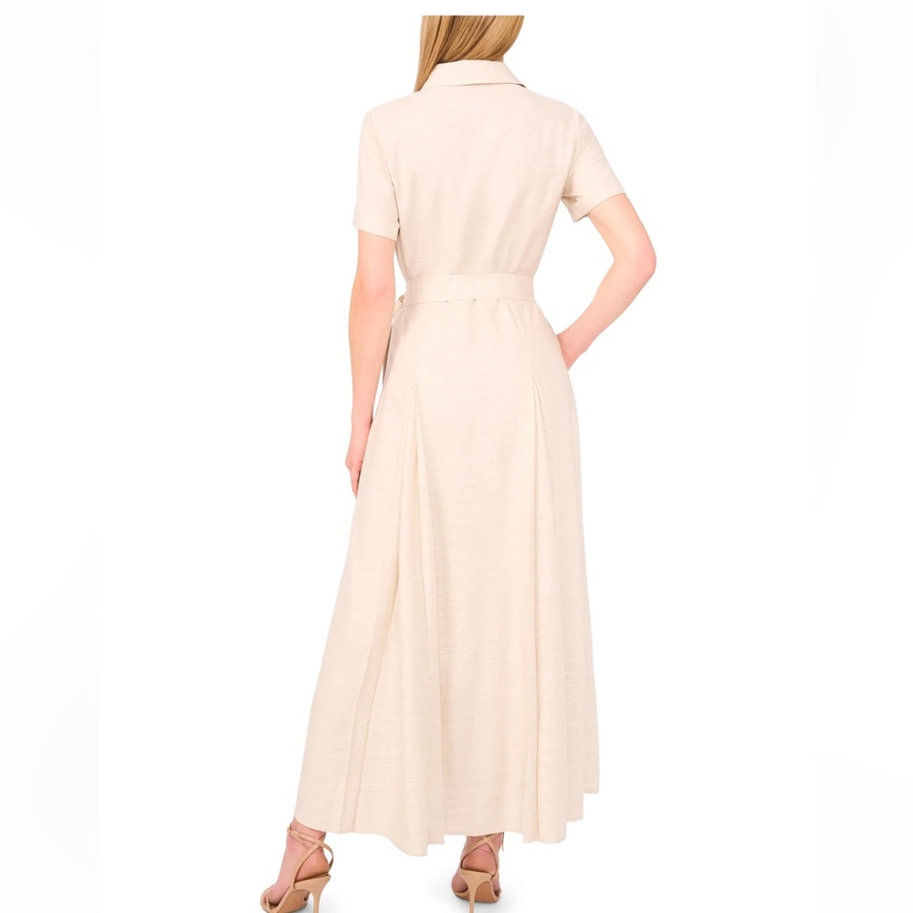 Ted Baker SHIRT DRESS WITH BELT Classic Neutral Rayon Linen - Picture 3 of 13